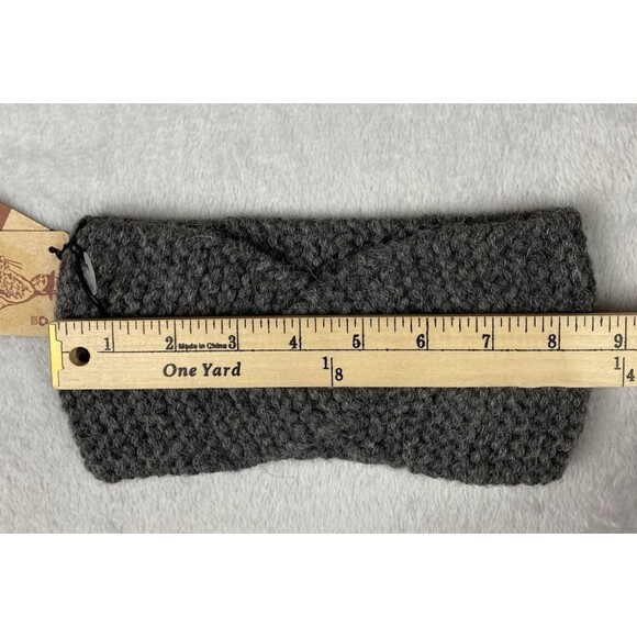 Andes Gifts Alpaca Merino Wool Twist Front Ear Warmer Headband Gray Peru NWT - Picture 6 of 7